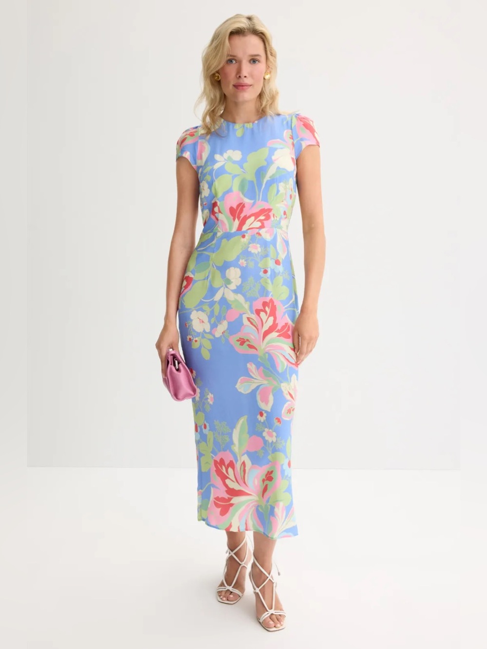 Yumi Kim Meilin Floral Midi Dress Dream Girl Blue